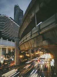 Traffic on road at night