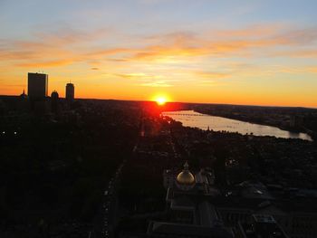 View of cityscape during sunset