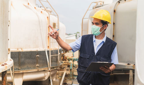 Engineer working in factory