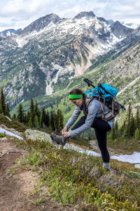 Hiking scenes in the beautiful north cascades wilderness.