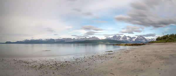 Panoramic shot of lake against sky