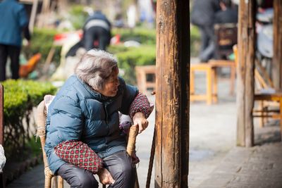 Man sitting outdoors