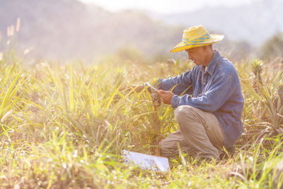 Man working on field