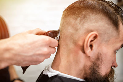 Close-up of man looking away