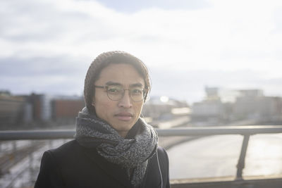 Portrait of handsome man wearing glasses