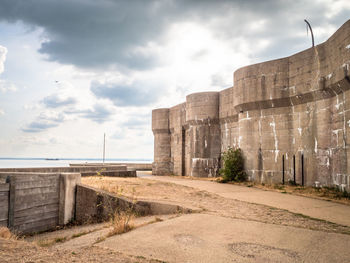 Concrete military building, heavy quick firing battery built 1898, used in ww2 for coastal defence.