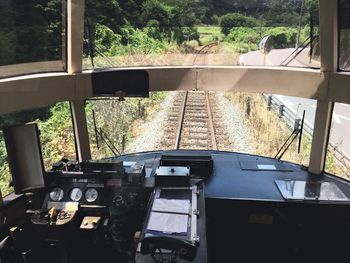 High angle view of railroad tracks