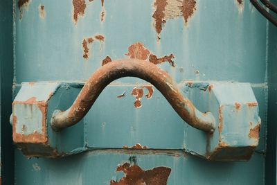 Close-up of rusty metal door