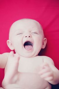 Close-up portrait of cute baby girl