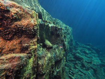 View of sea and rock formation