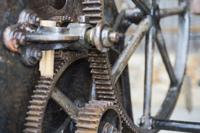 Close-up of old machinery