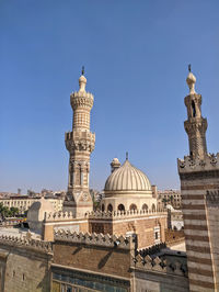 Low angle view of historic building against clear sky