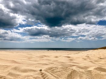 Scenic view of beach against sky