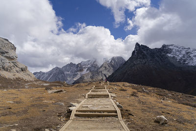 Scenic view of mountains against sky