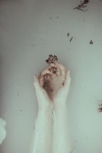 Close-up of woman in bathtub