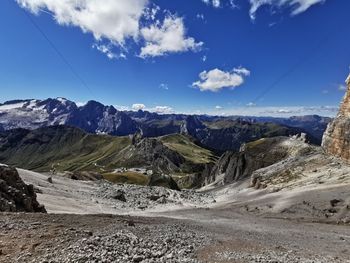 Scenic view of mountains against sky