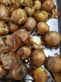 Full frame shot of onions for sale at market stall