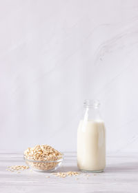 High angle view of breakfast on table
