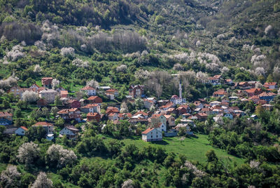 High angle view of townscape