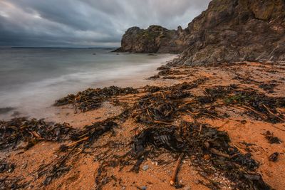 Scenic view of beach against sky