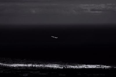 Scenic view of sea at night