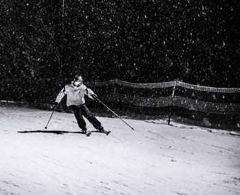 Man working on snow