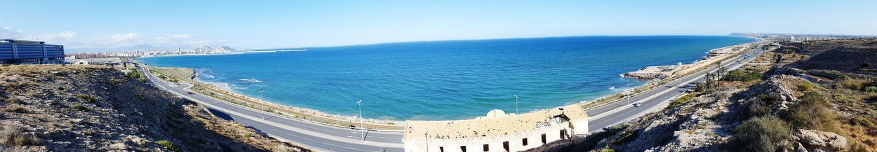 High angle view of sea against sky