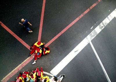 Person standing on road