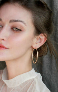 Close-up portrait of a beautiful young woman