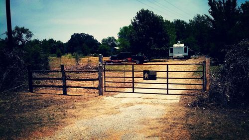 Fence with trees in background