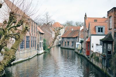 Canal passing through city