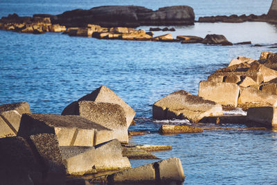 Panoramic view of sea and rocks