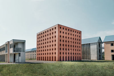 Low angle view of buildings against sky