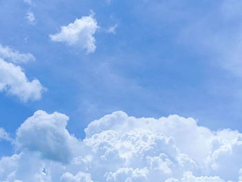 Low angle view of clouds in blue sky