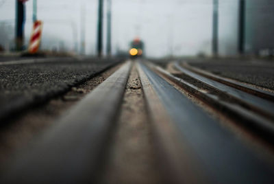 Close-up of railroad track