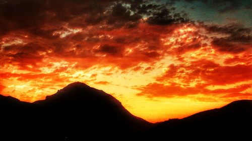 Scenic view of dramatic sky during sunset