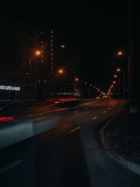 Cars on road at night