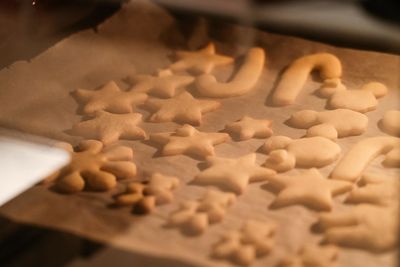 Close-up of cookies on table