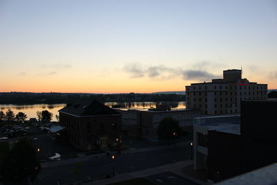 View of cityscape at sunset