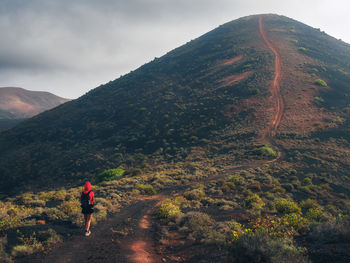 People walking on mountain