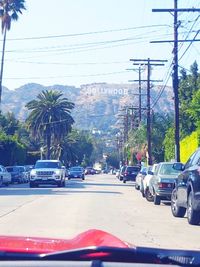 Cars on road in city