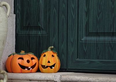 Jack o lantern on wall