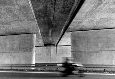 Blurred motion of bridge in city