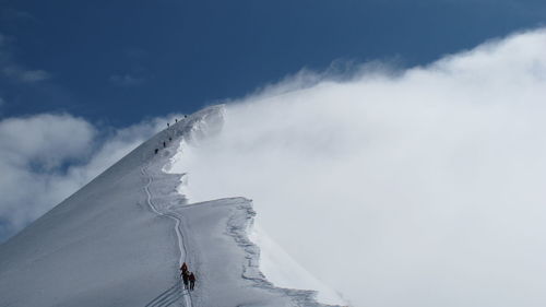 Scenic view of snow capped mountain