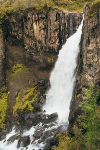 Scenic view of waterfall