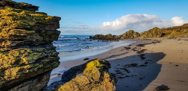 Scenic view of beach against sky