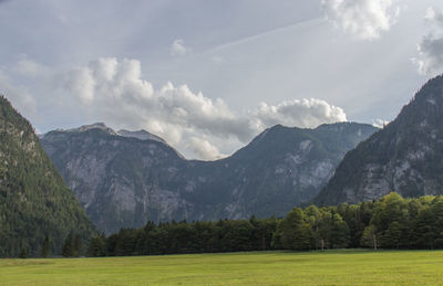 Scenic view of mountains against sky