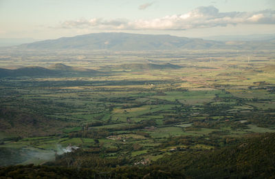 Aerial view of landscape against sky