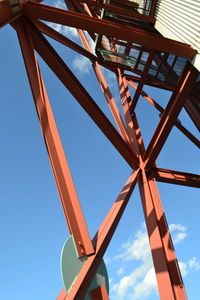 Low angle view of built structure against blue sky