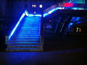 Illuminated building at night